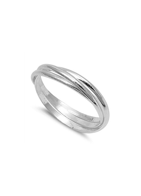 Bague 3 Anneaux Mixte 1,5 mm Argent Massif