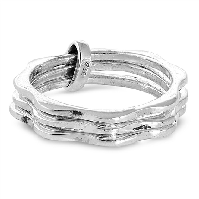 Bague 3 Anneaux enlacés 4 mm Argent Massif