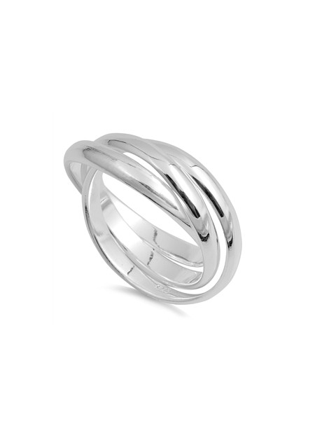 Bague 3 Anneaux Mixte 3 mm Argent Massif