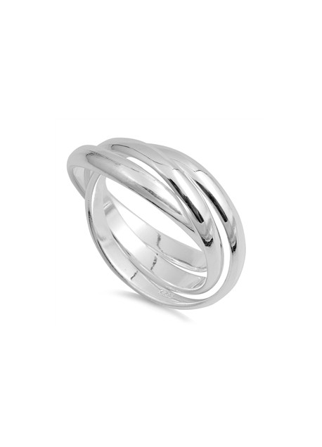 Bague 3 Anneaux Mixte 3 mm Argent Massif