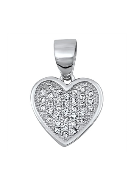 Pendentif Cœur argent 925 orné de zirconiums