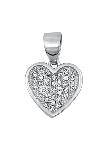 Pendentif Cœur argent 925 orné de zirconiums