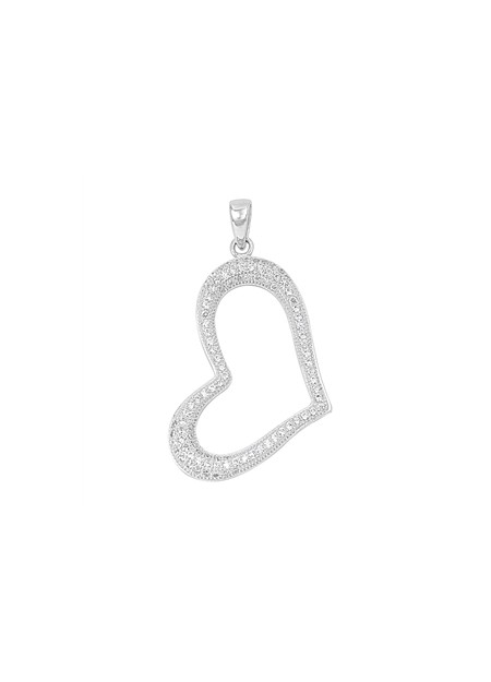 Pendentif Cœur argent 925 orné de zirconiums