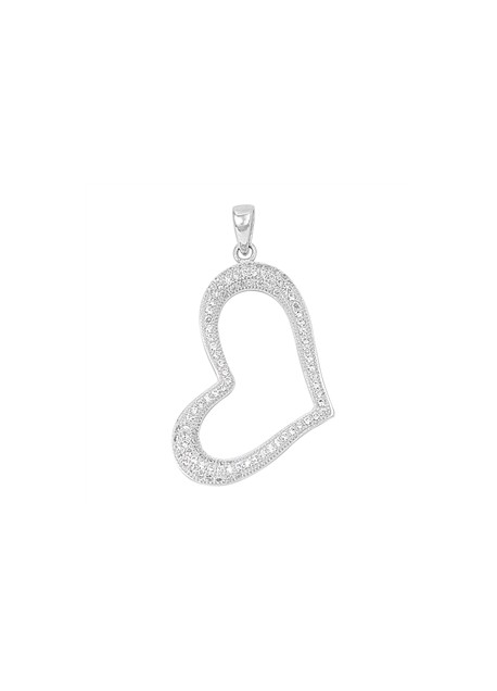 Pendentif Cœur argent 925 orné de zirconiums