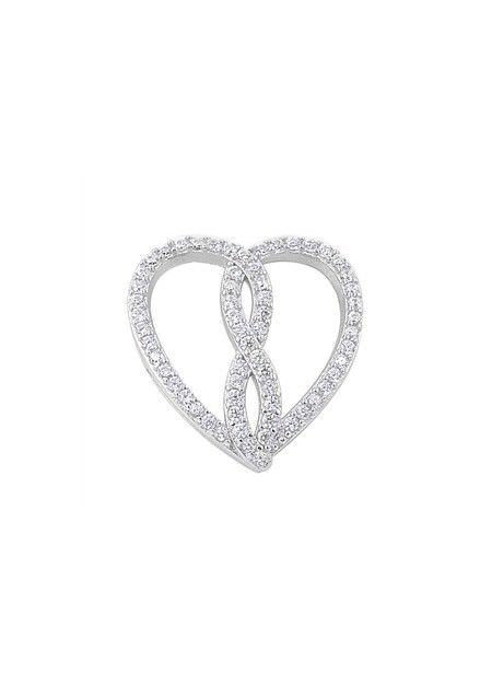 Pendentif Cœur & Infini argent 925 orné de zirconiums
