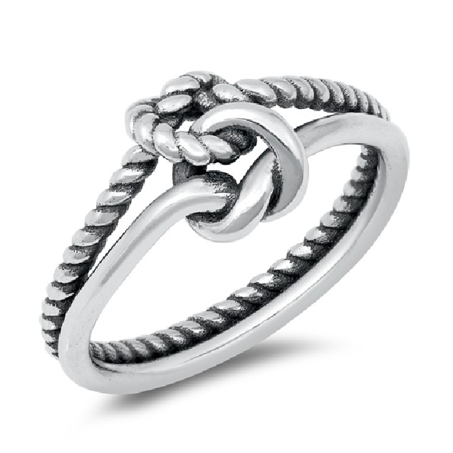 Bague mixte torsadée cordage double noeud Argent 925