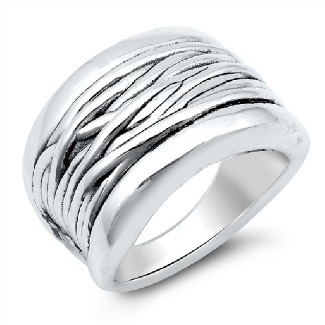 Bague anneau large Design Argent 925