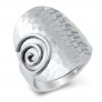 Bague pastille ronde Spirale Argent 925