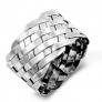 Bague mixte Anneau large cannage en Argent 925