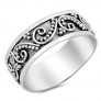 Bague Anneau arabesque motif Bali Argent 925