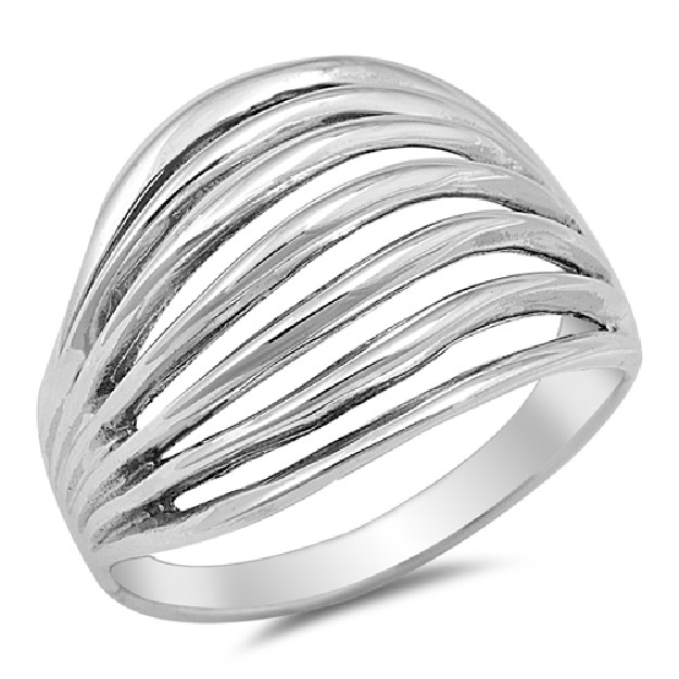 Bague large Design découpe ouverte Argent 925