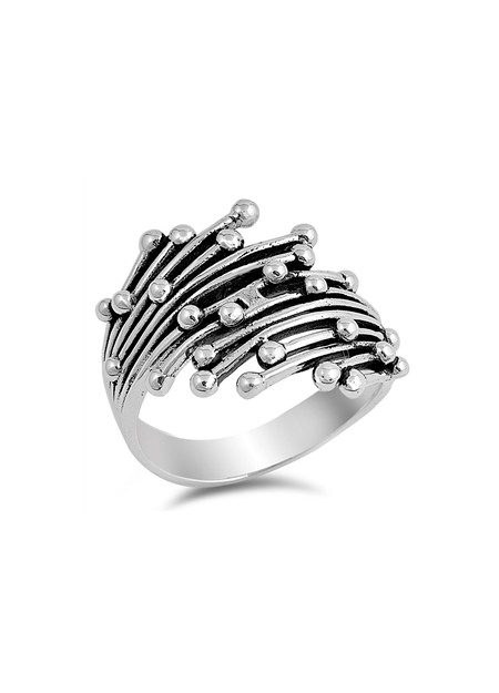 Bague moderne trait & point Argent 925