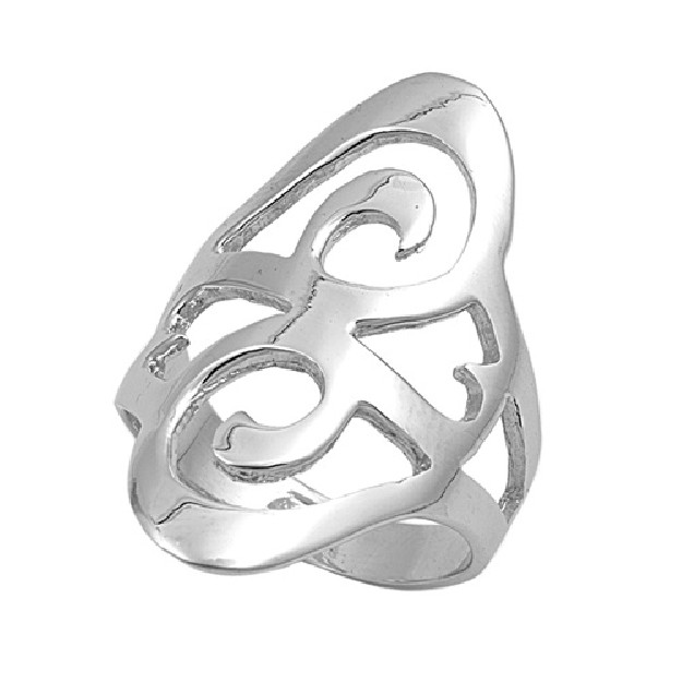 Bague longue Design en Arabesque Argent 925