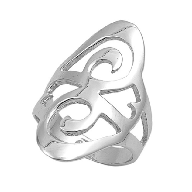 Bague longue Design en Arabesque Argent 925