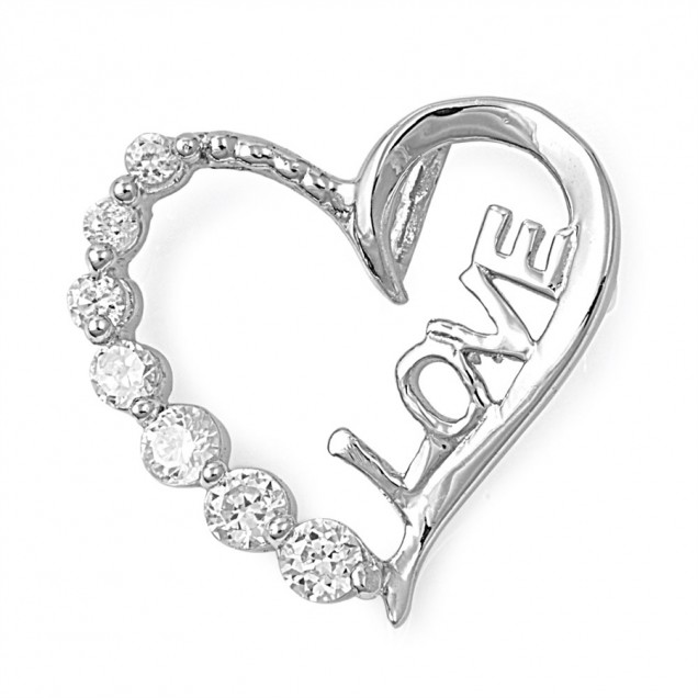 Pendentif Cœur "LOVE" argent 925 orné de zirconiums