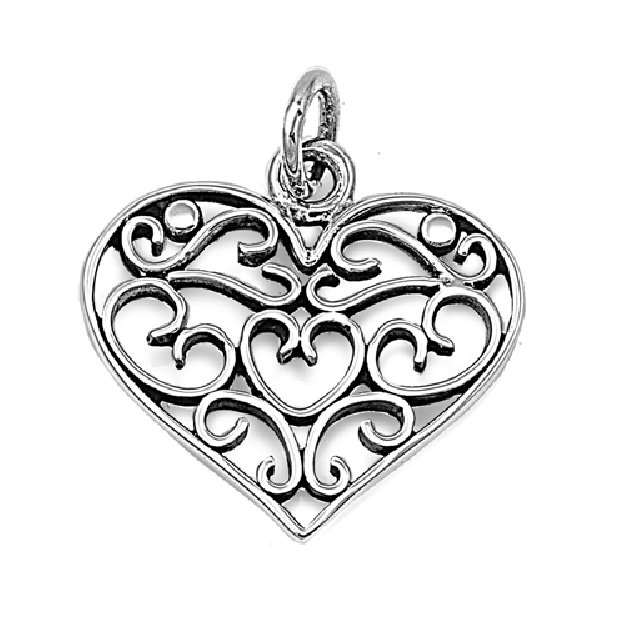 Pendentif Cœur ajouré de Cœurs argent 925