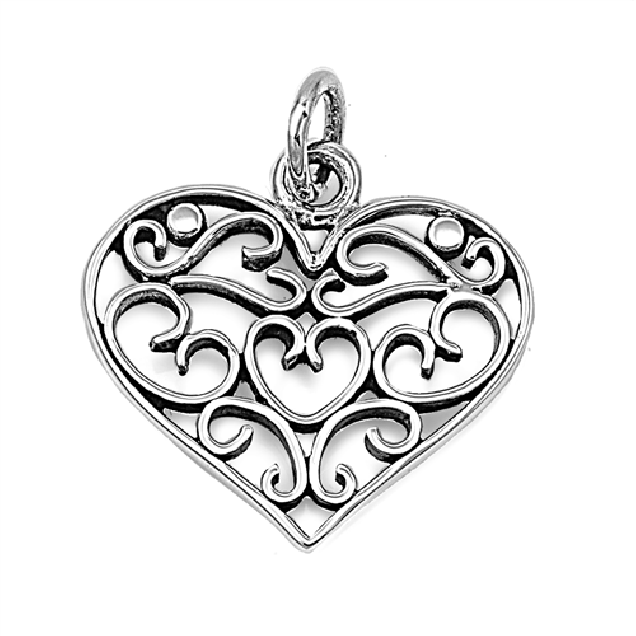 Pendentif Cœur ajouré de Cœurs argent 925