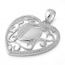 Pendentif 2 Cœurs en argent 925 orné de zirconiums