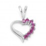Pendentif Cœur argent 925 orné de rubis