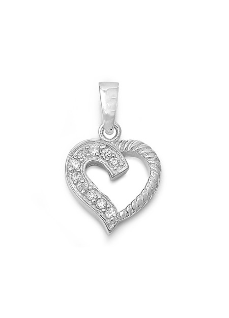 Pendentif Cœur argent 925 orné de zirconiums