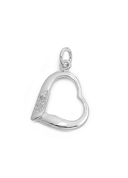 Pendentif Cœur argent 925 orné de zirconiums