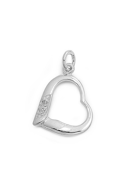 Pendentif Cœur argent 925 orné de zirconiums