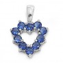 Pendentif Cœur argent 925 orné de Saphirs bleus