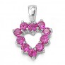 Pendentif Cœur argent 925 orné de zirconiums roses