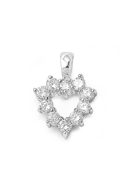 Pendentif Cœur argent 925 orné de zirconiums