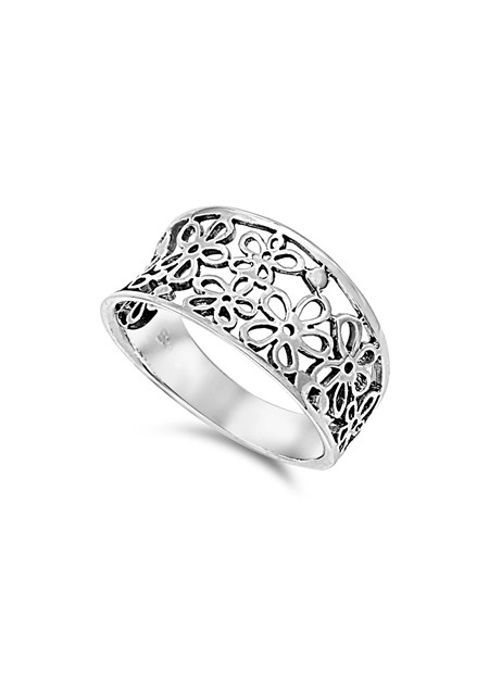 Bague vintage Fleur ciselées Argent 925