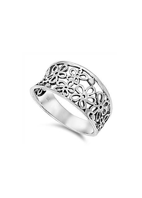 Bague vintage Fleur ciselées Argent 925