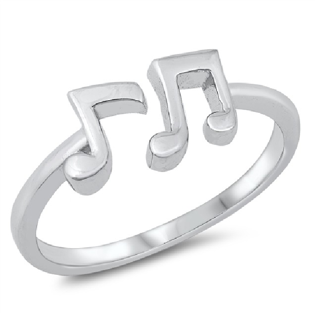 Bague notes de musique en Argent 925