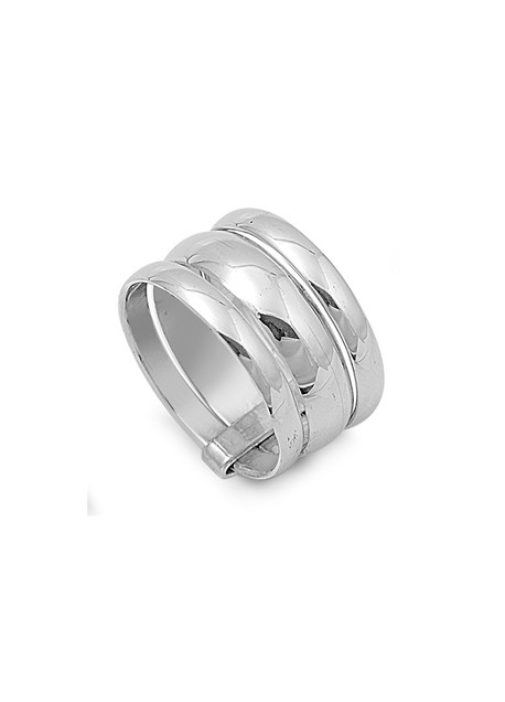 Bague large triple anneaux en Argent 925