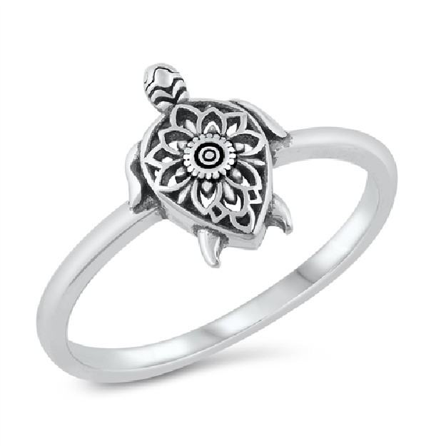 Bague Tortue ajourée en Argent 925