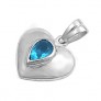 Pendentif Cœur argent 925 orné Aigue Marine