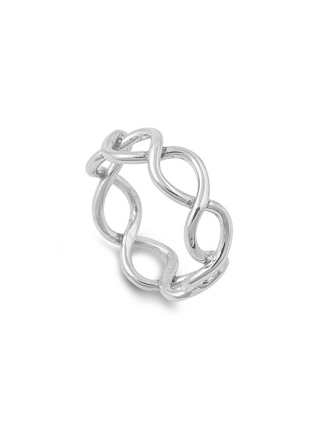 Bague Anneau mixte torsadé en Argent 925