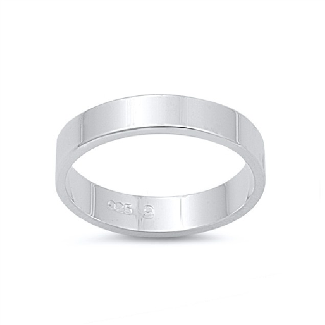 Anneau Alliance Mixte 4 mm large en Argent 925