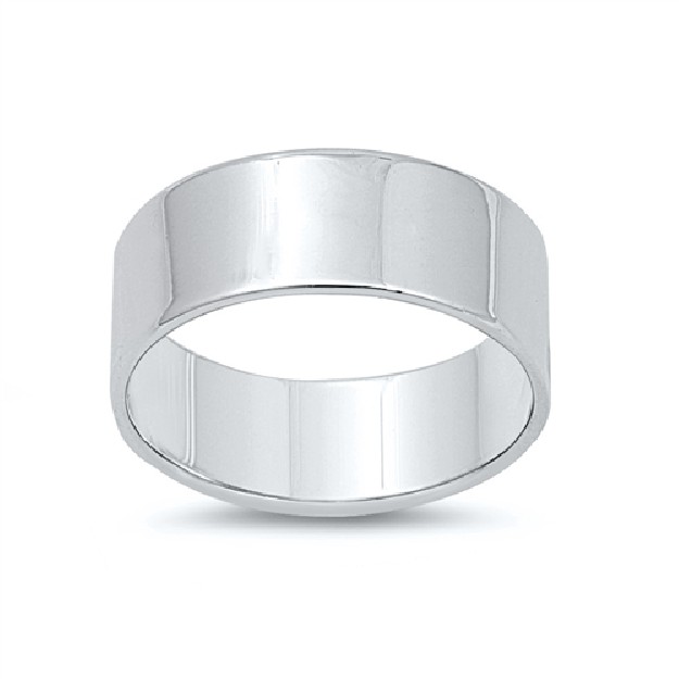 Anneau Alliance Mixte 8 mm large en Argent 925