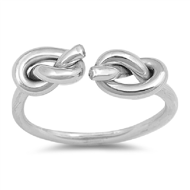 Bague ouverte double noeud en Argent 925