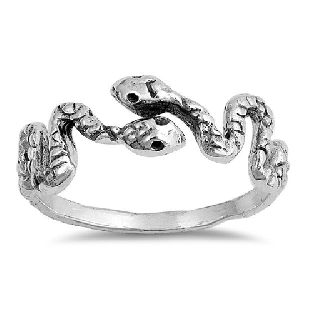 Bague 2 Serpents en Argent Massif