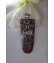 AGNES CREATIONS // SUPERBE PENDENTIF LANGUE ARGENT 925 AGATE PERIDOT & AMETHYST