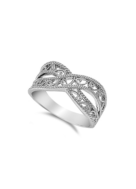 Bague arabesques en Argent Massif