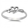 Bague Coeur & Flèche de Cupidon en Argent 925