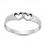 Bague 2 Coeurs en Argent 925