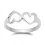 Bague double Coeurs en Argent 925