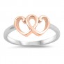 Bague Coeur enlaçés 2 Tons Argent 925 & Or