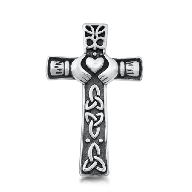 Pendentif Croix de Claddagh en Argent 925