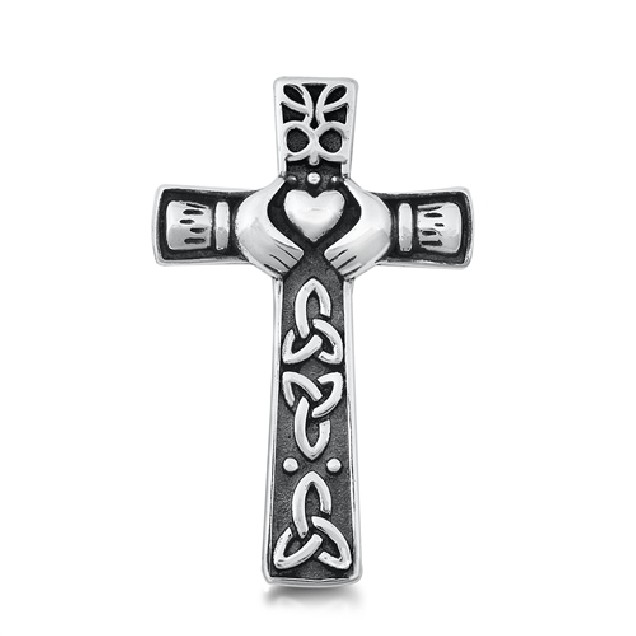 Pendentif Croix de Claddagh en Argent 925