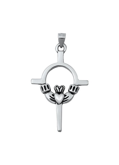 Pendentif Croix de Claddagh en Argent 925