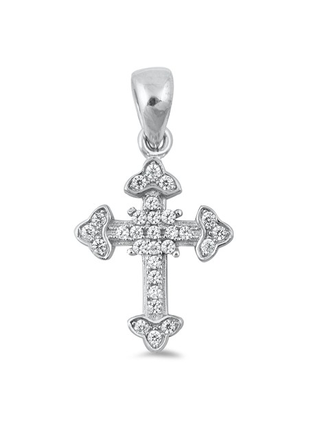 Pendentif Croix en Argent 925 orné de zirconiums